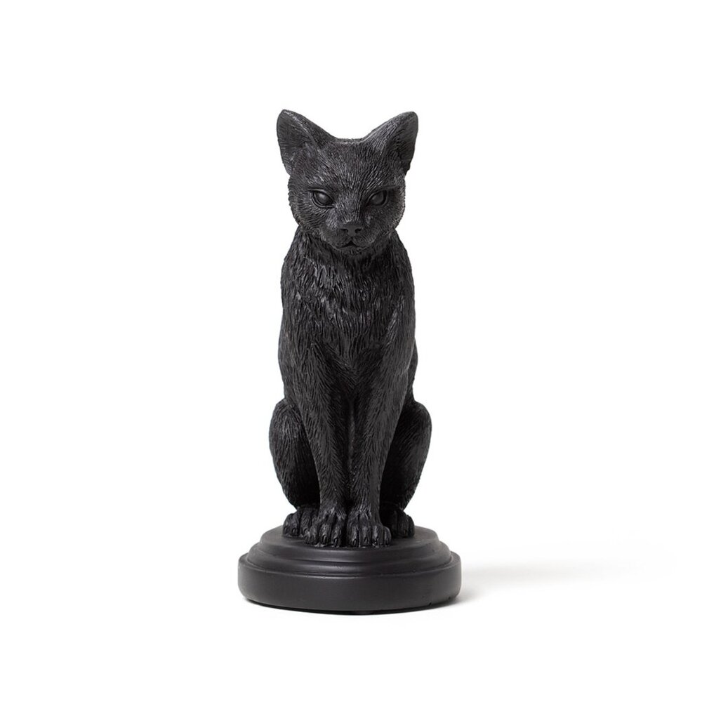 Black Cat Candle Holder Alchemy Gothic Faust's Familiar Candlestick Holder